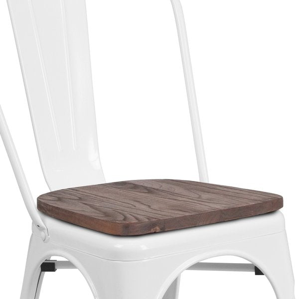 White Metal Stack Chair