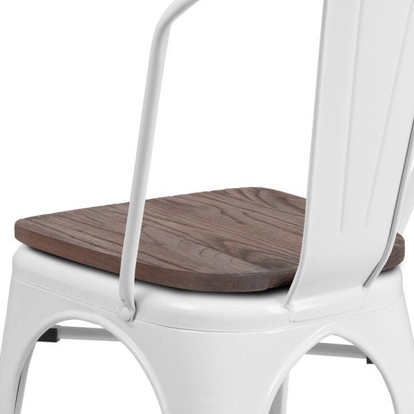 White Metal Stack Chair