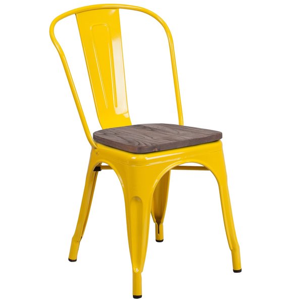 Metal Stack Chair, Yellow