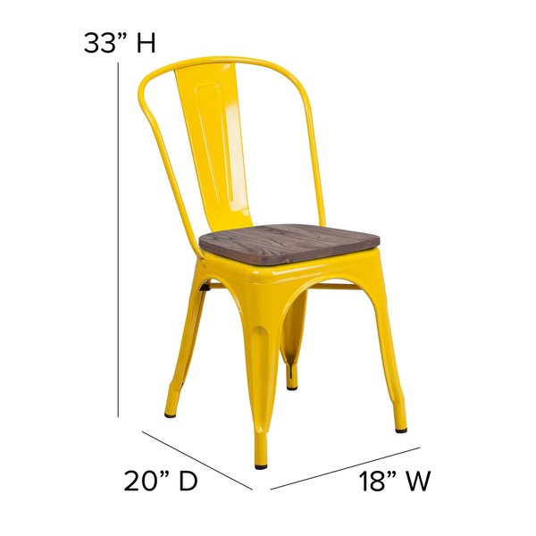 Metal Stack Chair, Yellow