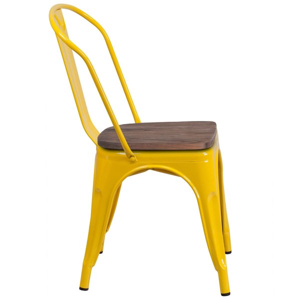 Metal Stack Chair, Yellow