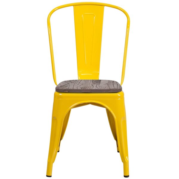 Metal Stack Chair, Yellow