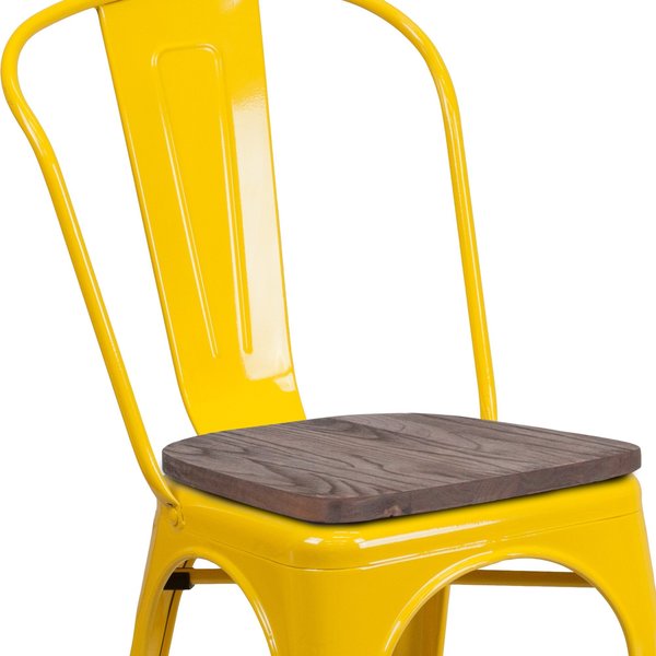 Metal Stack Chair, Yellow