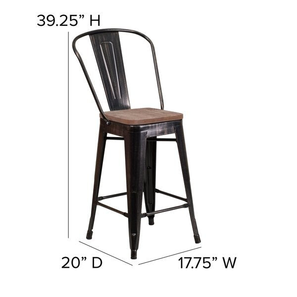 Antique Metal Stool, 24