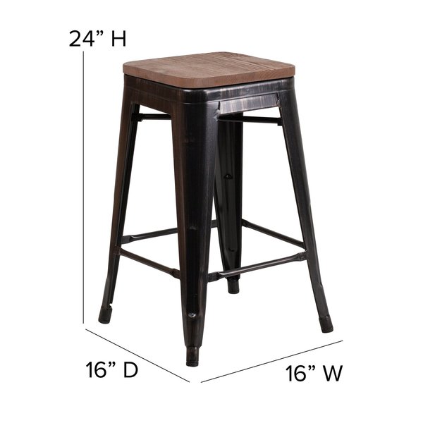 Antique Metal Stool, 24