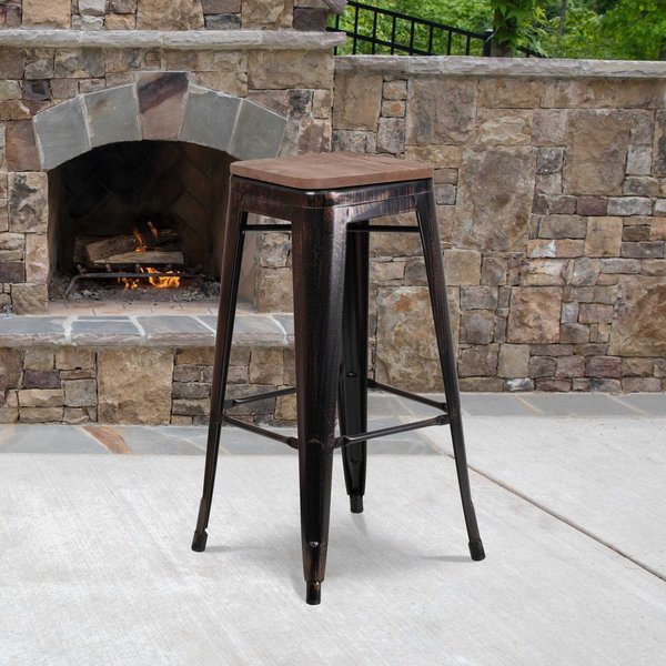 Antique Metal Stool, 30