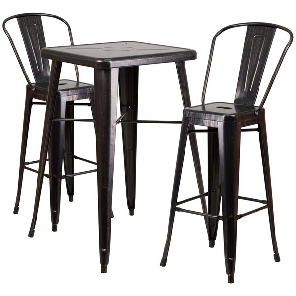 Antique Metal Bar Set, 23.75SQ