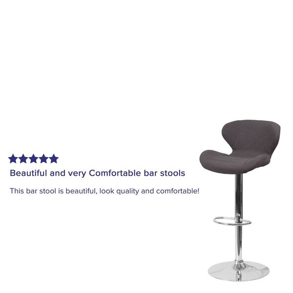 Charcoal Fabric Barstool, Adj Height