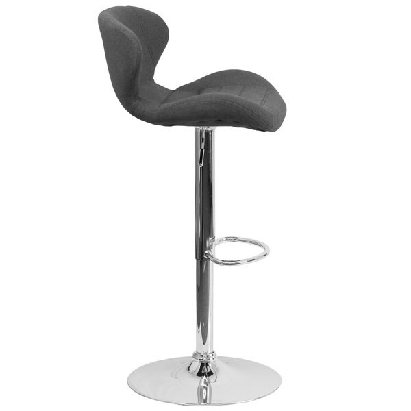 Charcoal Fabric Barstool, Adj Height