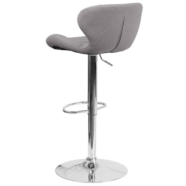 Gray Fabric Barstool, Adj Height