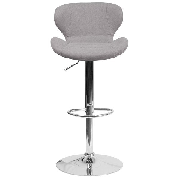Gray Fabric Barstool, Adj Height