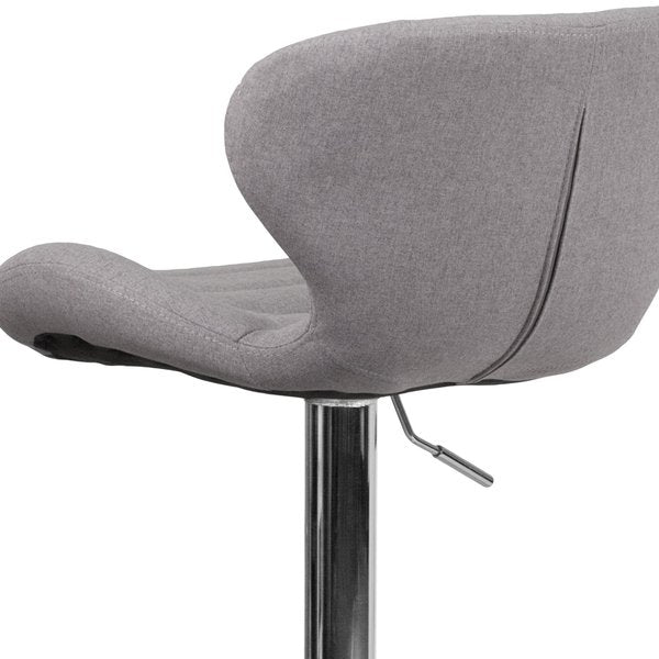 Gray Fabric Barstool, Adj Height