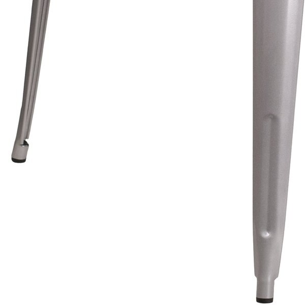 Square Silver Metal Table, 35.5SQ, 35.5