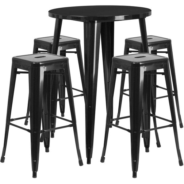 Round Black Metal Bar Set, 30RD, 30