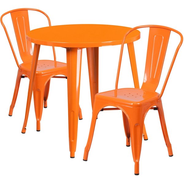 Round Orange Metal Set, 30RD, 30
