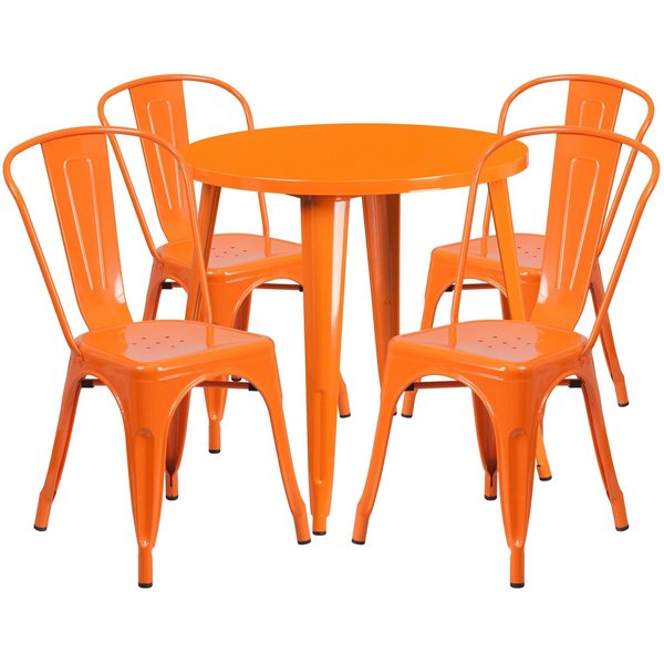 Round Orange Metal Set, 30RD, 30