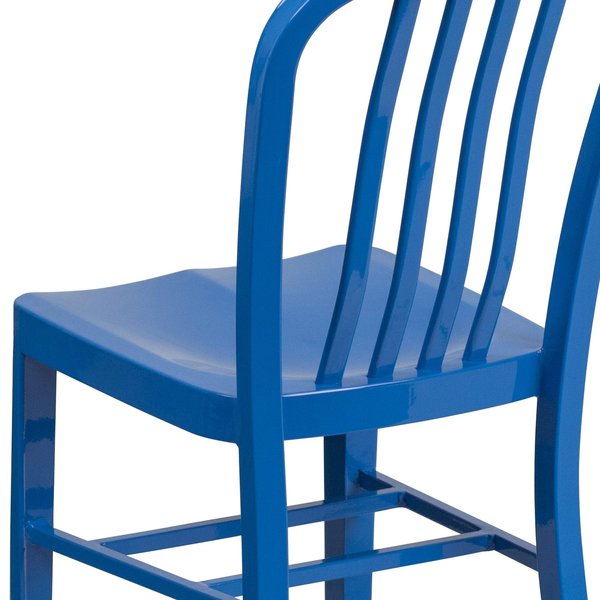 Gael Commercial Grade Blue Metal Indoor-Outdoor Chair