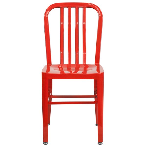 Gael Commercial Grade Red Metal Indoor-Outdoor Chair