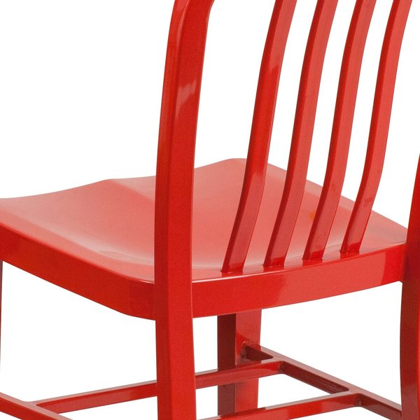 Gael Commercial Grade Red Metal Indoor-Outdoor Chair