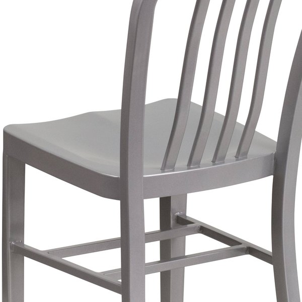 Gael Commercial Grade Silver Metal Indoor-Outdoor Chair