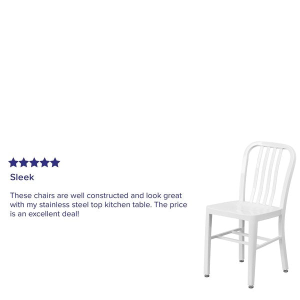 Gael Commercial Grade White Metal Indoor-Outdoor Chair