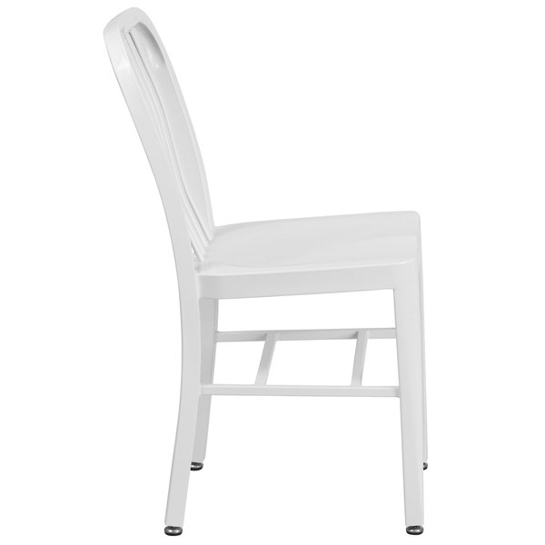 Gael Commercial Grade White Metal Indoor-Outdoor Chair