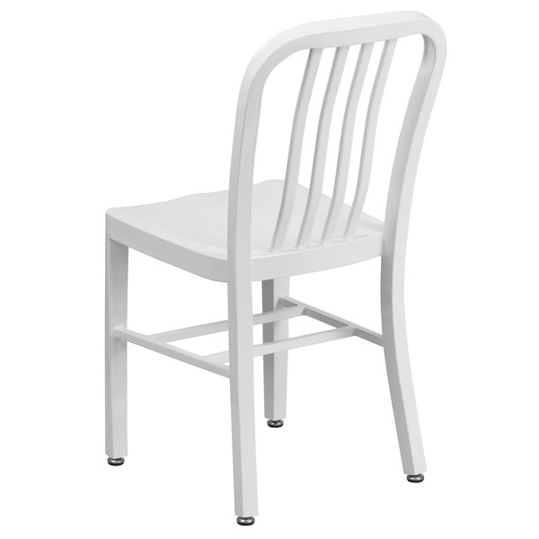 Gael Commercial Grade White Metal Indoor-Outdoor Chair
