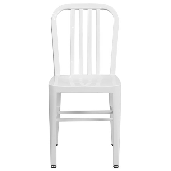 Gael Commercial Grade White Metal Indoor-Outdoor Chair