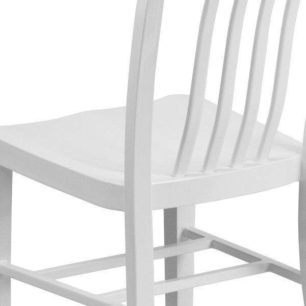 Gael Commercial Grade White Metal Indoor-Outdoor Chair