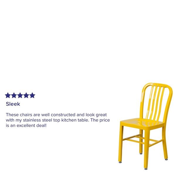 Gael Commercial Grade Yellow Metal Indoor-Outdoor Chair