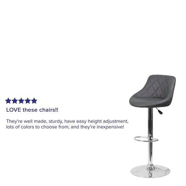 Gray Vinyl Barstool, Adj Height