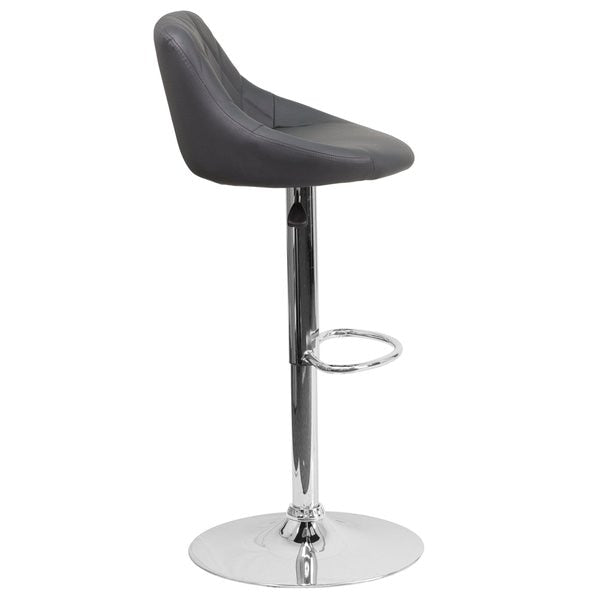 Gray Vinyl Barstool, Adj Height