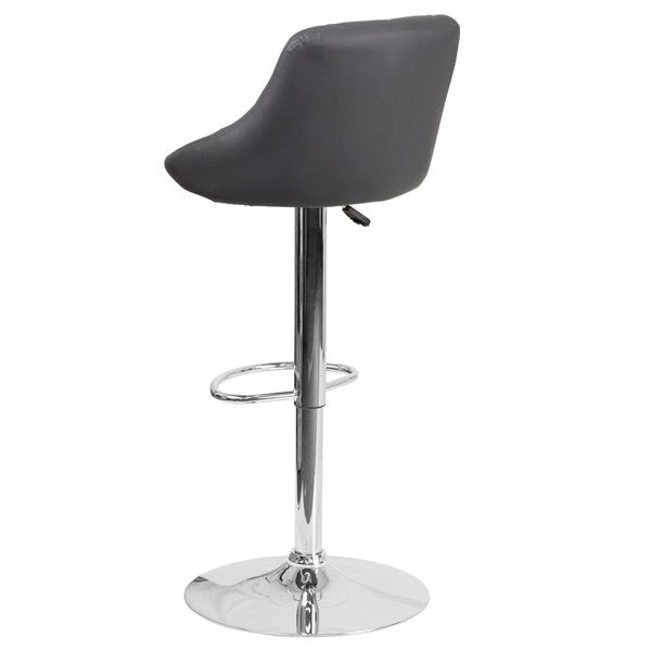 Gray Vinyl Barstool, Adj Height