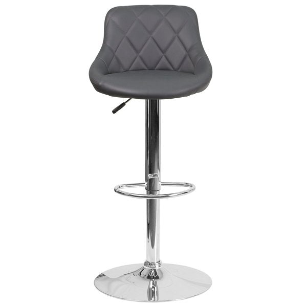 Gray Vinyl Barstool, Adj Height