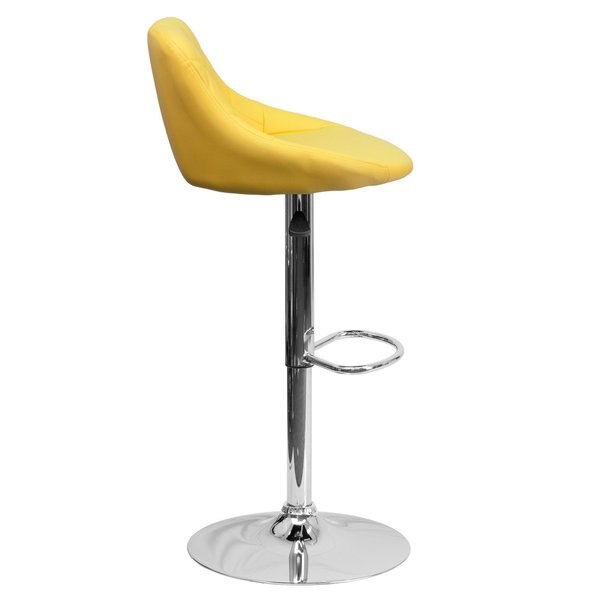 Yellow Vinyl Barstool, Adj Height