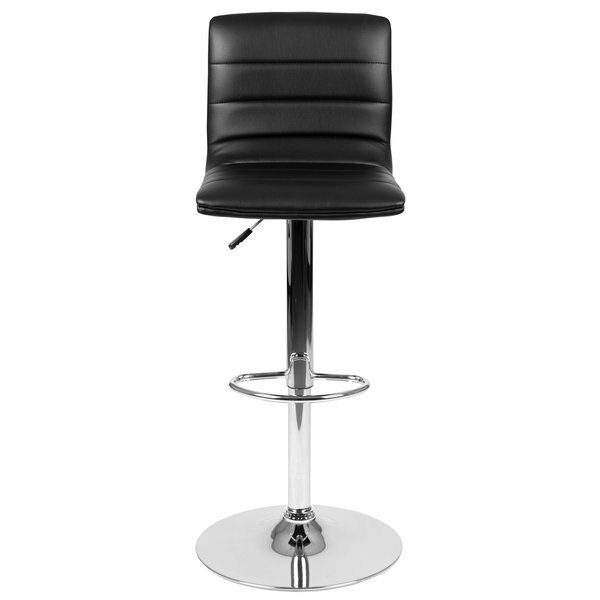 Black Vinyl Barstool, Adj Height