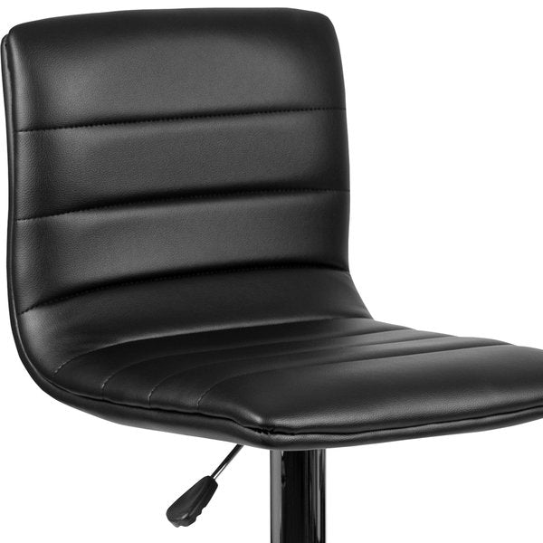 Black Vinyl Barstool, Adj Height