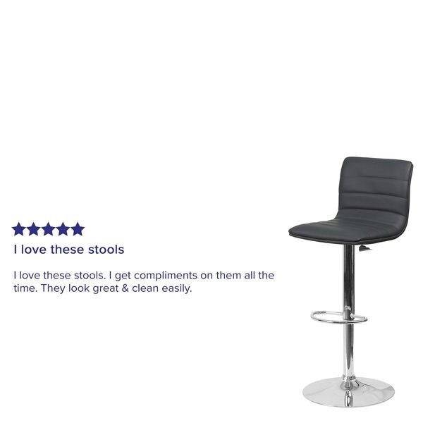 Gray Vinyl Barstool, Adj Height