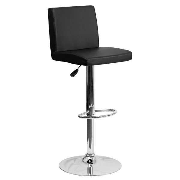 Black Vinyl Barstool, Adj Height