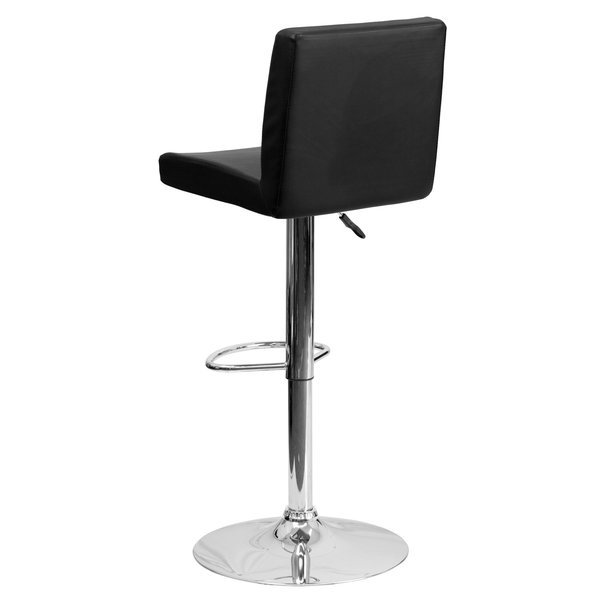 Black Vinyl Barstool, Adj Height