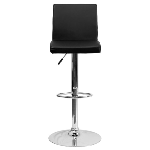 Black Vinyl Barstool, Adj Height