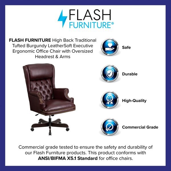 Executive Chair, Leather, 18-1/2