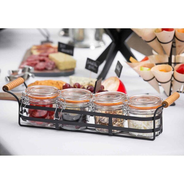 Blk Pwdr Ctd Wire Rack W/Hndls F.4 Jars