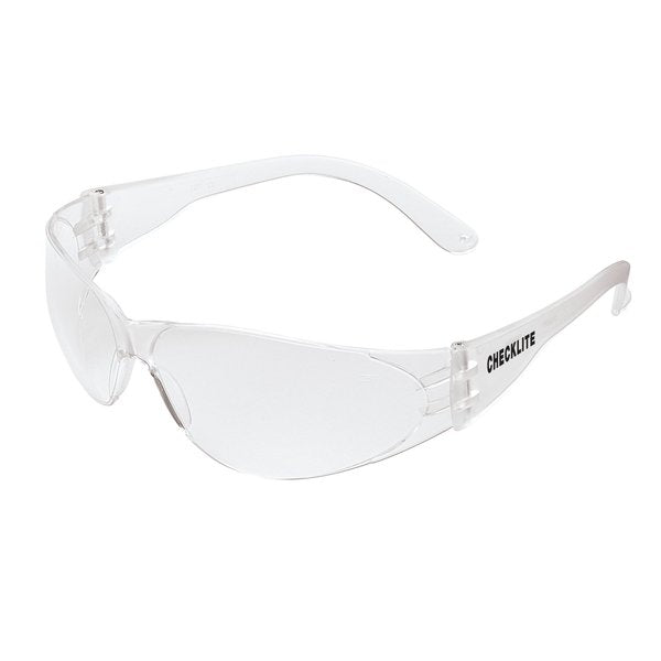 Checklite Safety Glasses, Uncoated, Clear Frame, Clear Lens