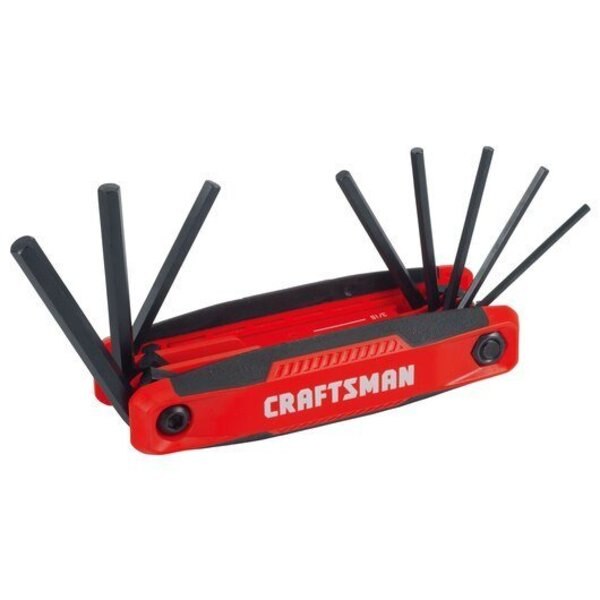 SAE Folding Hex Key Set, 9-Key