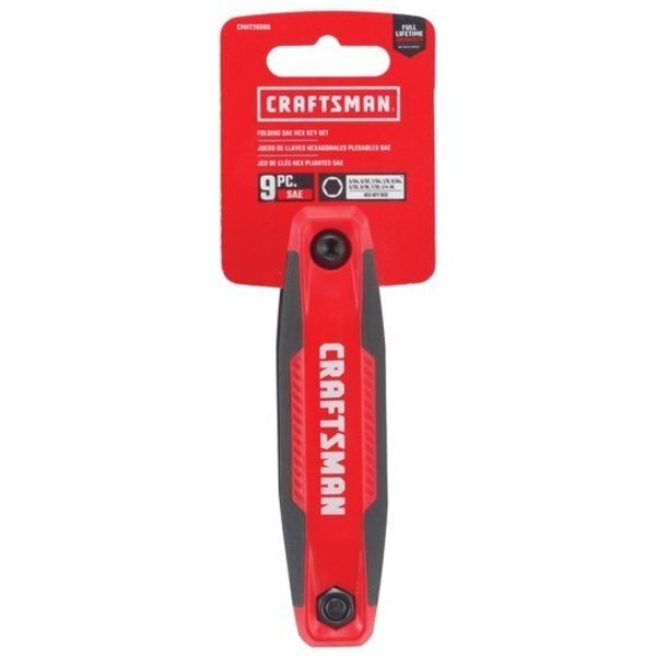 SAE Folding Hex Key Set, 9-Key