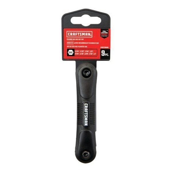 SAE Folding Hex Key Set, 9-Key