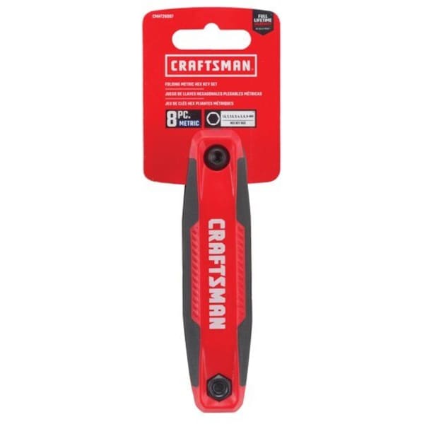 Metric Folding Hex Key Set, 8-Key