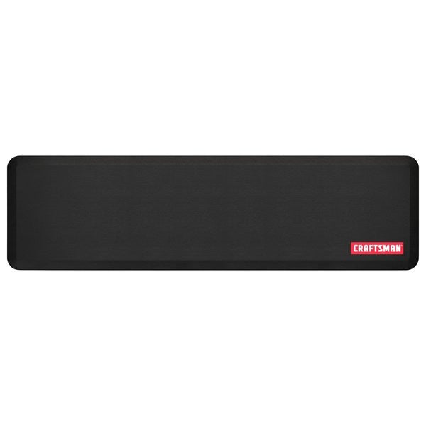 Anti-Fatigue Garage Mat, Black, 72 in L x 20 in W, Polyurethane Foam, 0.75 in Thick