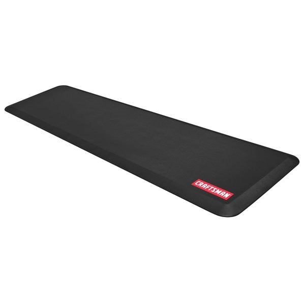 Anti-Fatigue Garage Mat, Black, 72 in L x 20 in W, Polyurethane Foam, 0.75 in Thick